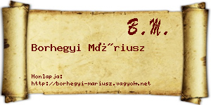 Borhegyi Máriusz névjegykártya